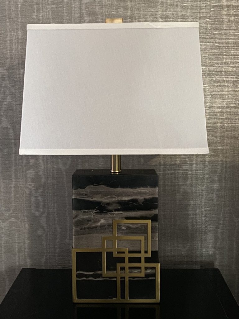 ROOBBA Alba Gold Black Grey Marble Table Lamp