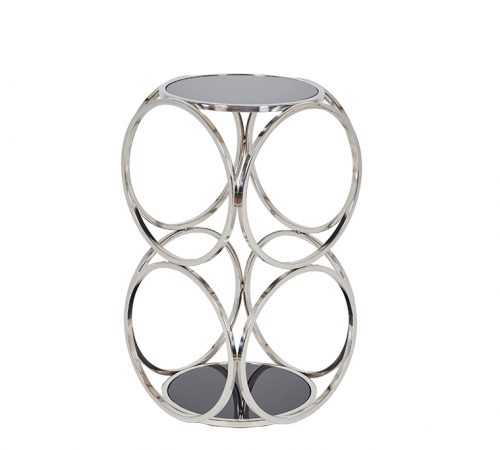 Milo Silver Chrome Black Metal Side Table Stunning Design Cheap ROOBBA