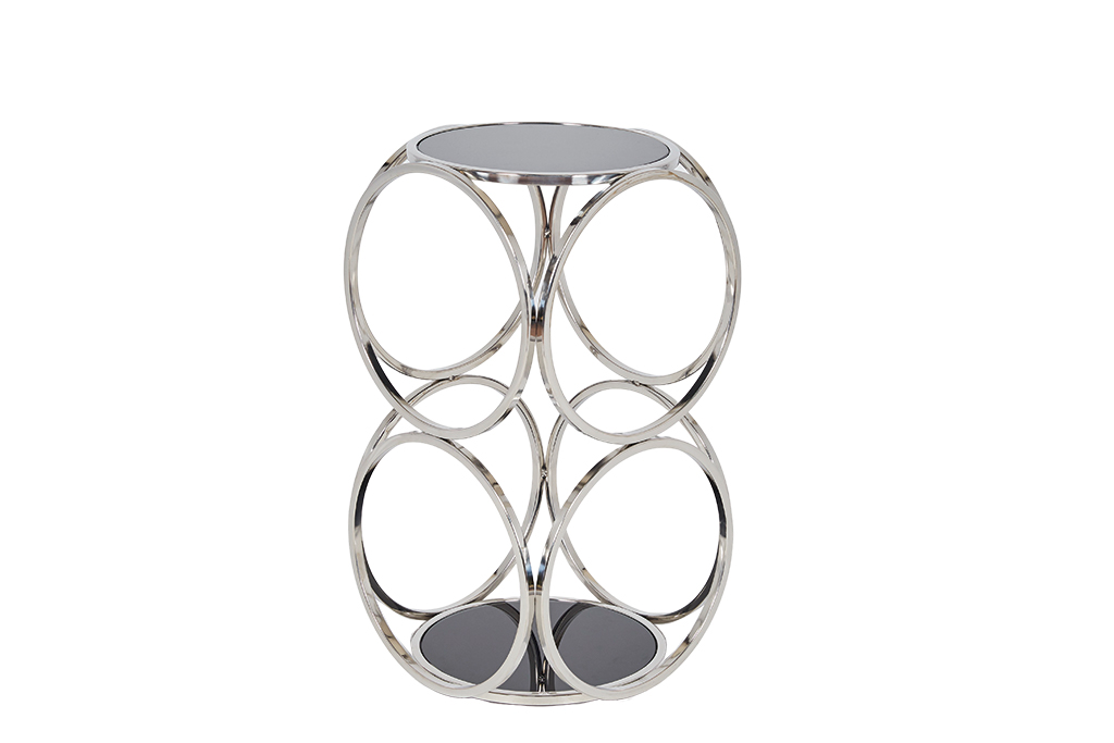 Milo Silver Chrome Black Metal Side Table Stunning Design Cheap ROOBBA