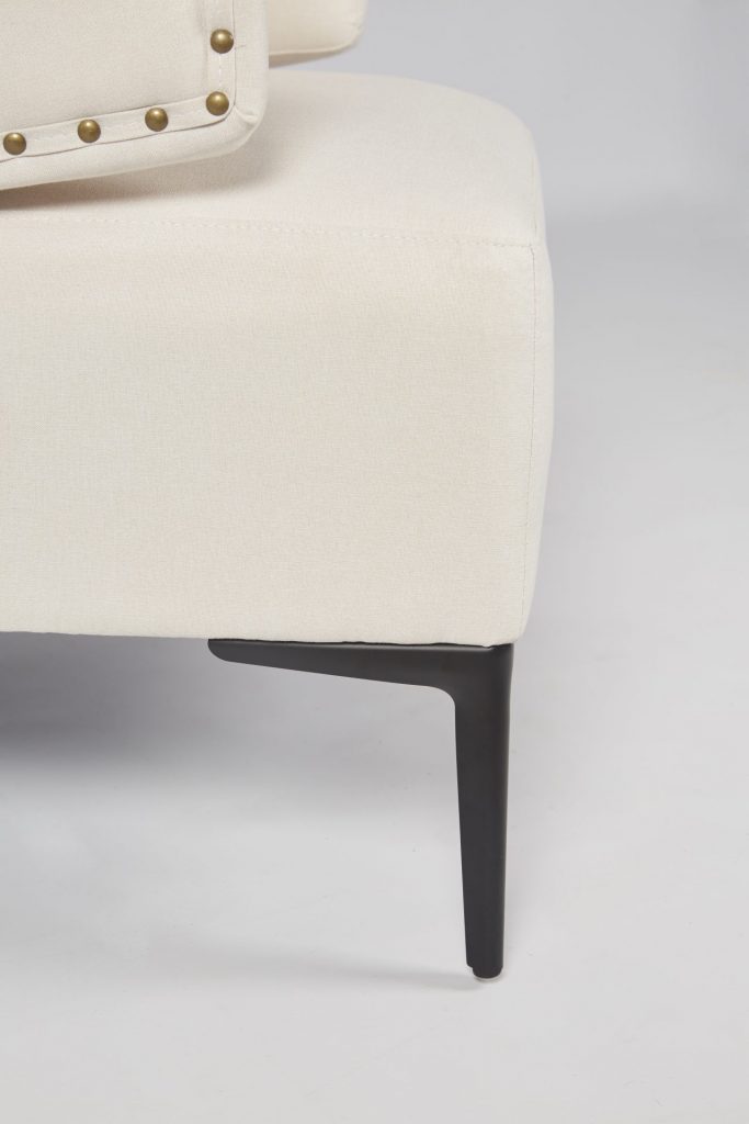 Cream Fabric & Black Wood Stunning Modern Hotel Style Armchair ROOBBA