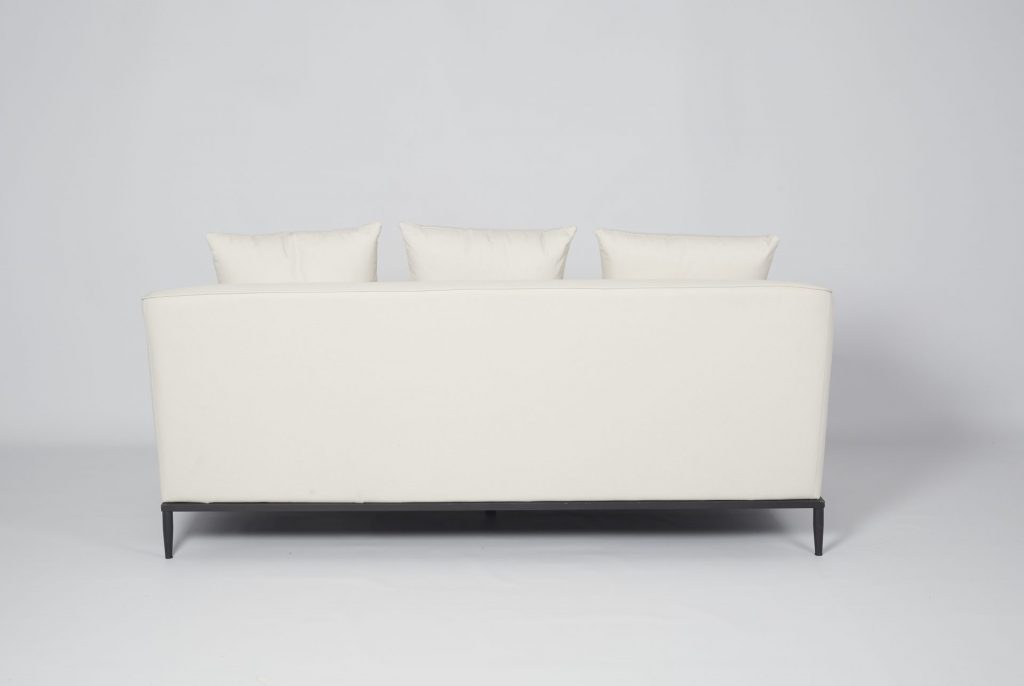 Cream Fabric & Black Wood Stunning Modern Hotel Style Sofa ROOBBA