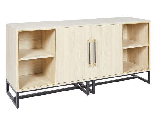 ROOBBA Light Maple Sideboard With Black & Gold Detailing